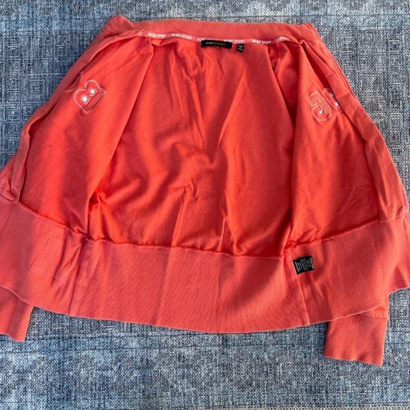 BCBG MAXzria Sport Women Jacket Orange Pink Active Wear Zipper Coat Size S - Picture 9 of 10